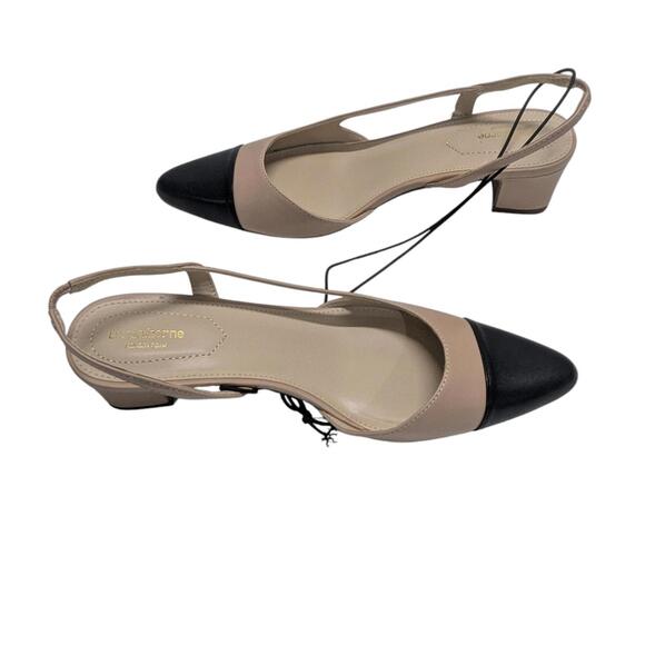 Liz Claiborne Black and Tan Slingback Women's Shoes - Picture 5 of 8